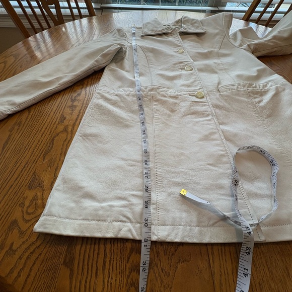 Braefair Vintage White Leather Jacket 6 Dress Coat - Picture 3 of 11